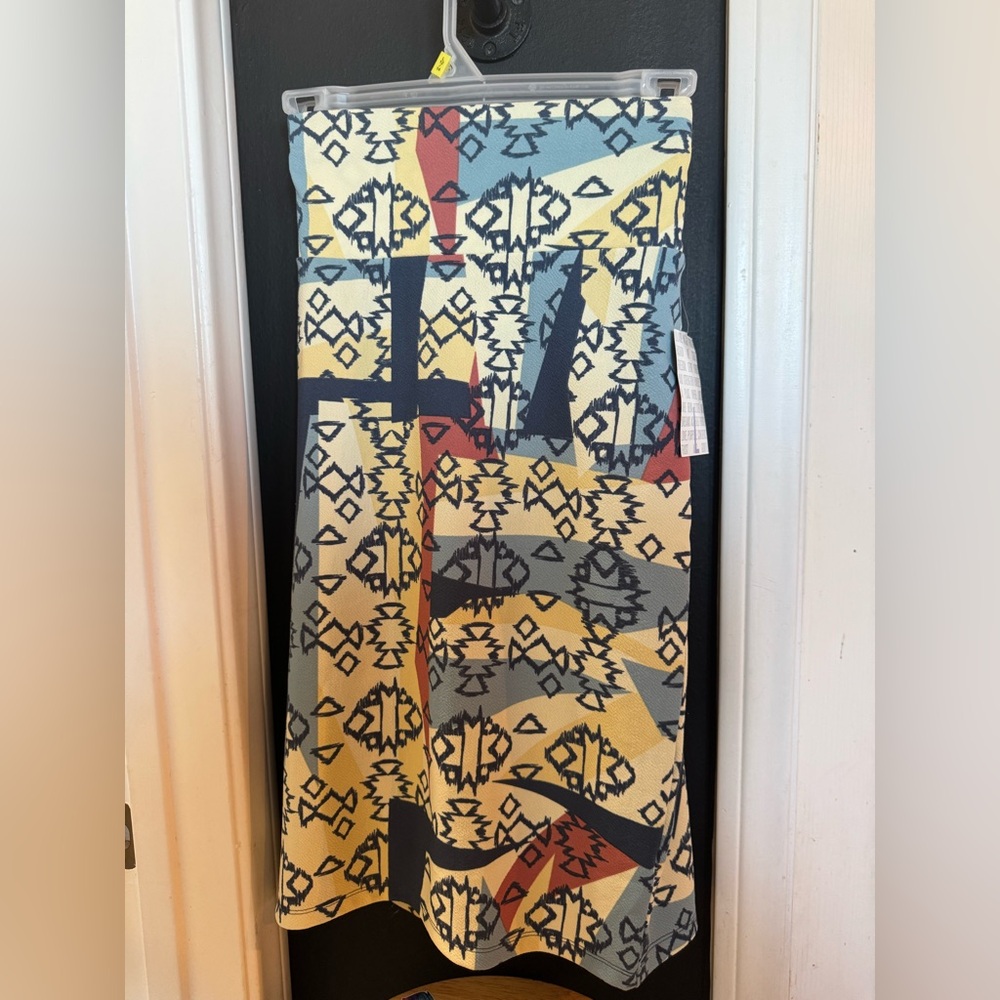 LuLaRoe multicolored A-line Cassie with embellished details